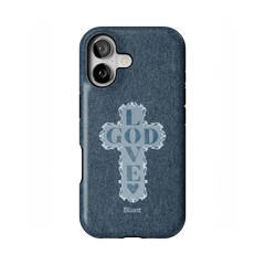 Love God Blue Cross iPhone Case