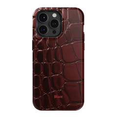 Oxblood Croc iPhone Case