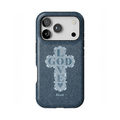 Love God Blue Cross iPhone Case