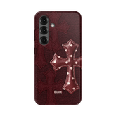 Maroon Polka Cross Samsung Case