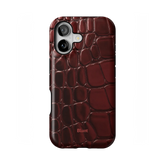 Oxblood Croc iPhone Case