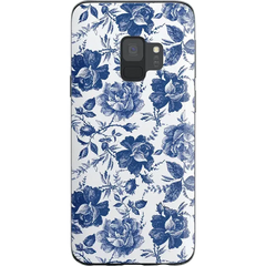 Rose to Fame | Blue & White Rose Floral Samsung Case