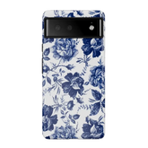 Rose to Fame | Blue & White Rose Floral Google Pixel Case