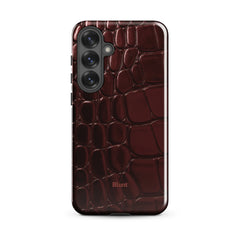 Oxblood Croc Samsung Case