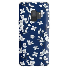 Floral Forest | Navy Cherry Blossom Floral Samsung Case