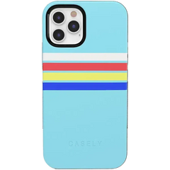 Totally Groovy | Teal Rainbow Stripes Color Block Case