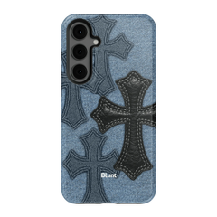 Denim Black Cross Samsung Case
