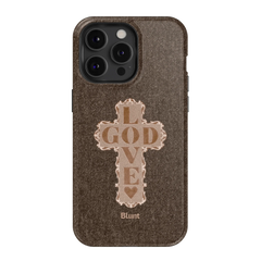 Love God Brown Cross iPhone Case