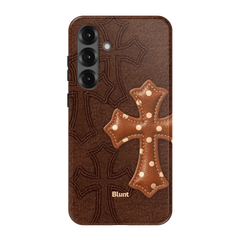 Brown Polka Cross Samsung Case