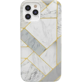 Sharp Lines | Geo White and Gold Marble Case