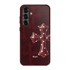 Maroon Polka Cross Samsung Case