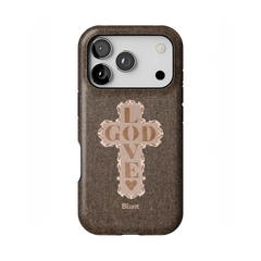Love God Brown Cross iPhone Case