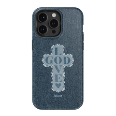 Love God Blue Cross iPhone Case