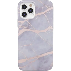 Touch of Lavender | Lavender Gray & Rose Gold Marble Case