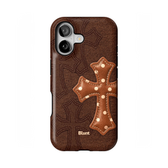 Brown Polka Cross iPhone Case