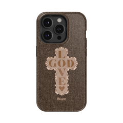 Love God Brown Cross iPhone Case