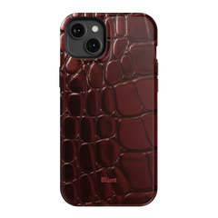 Oxblood Croc iPhone Case