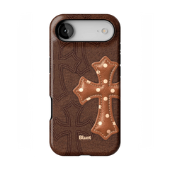 Brown Polka Cross iPhone Case