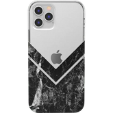 Sleek and Simple | Black Marble V Clear Case