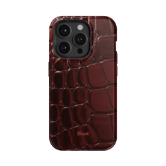 Oxblood Croc iPhone Case