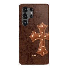 Brown Polka Cross Samsung Case