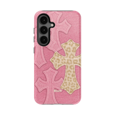 Pink Cheetah Cross Samsung Case