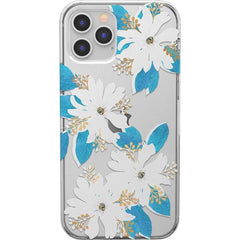 Forget Me Not | Blue and Gold Clear Floral Case
