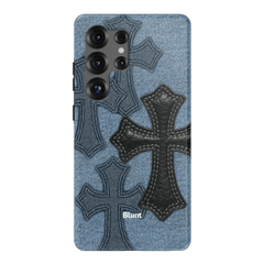 Denim Black Cross Samsung Case