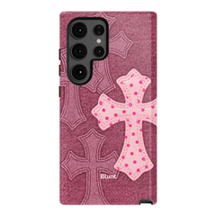 Pink Dottie Cross Samsung Case