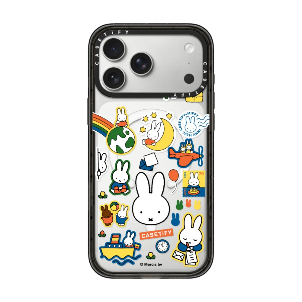 Miffy Postage Collage Sticker Case (Clear)