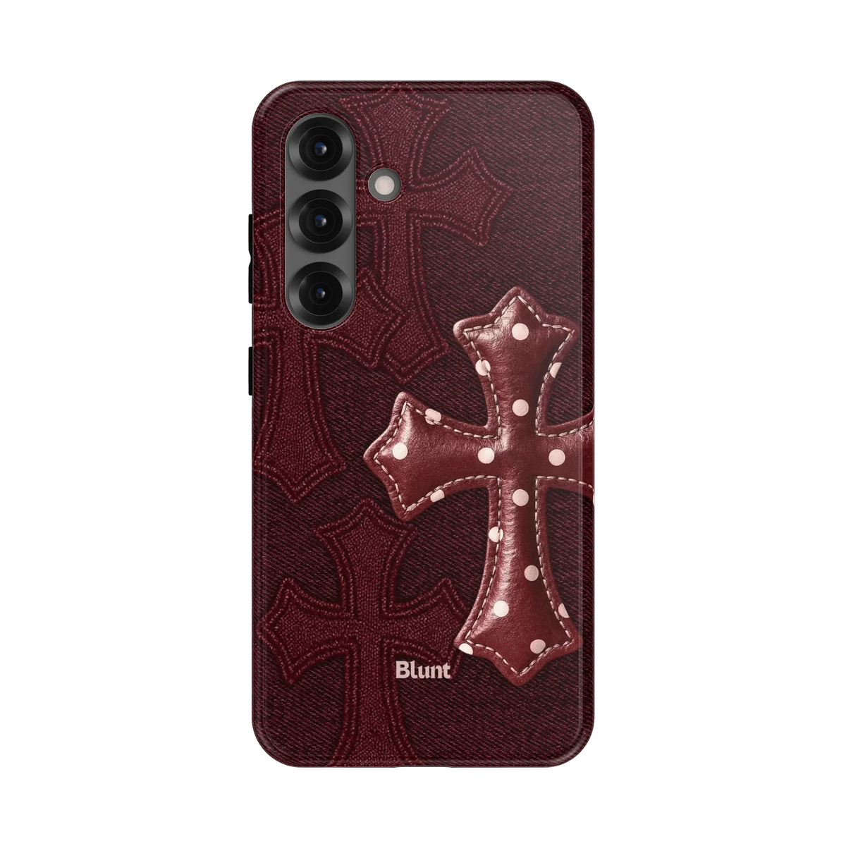 Maroon Polka Cross Samsung Case