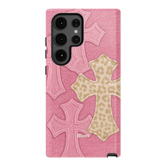Pink Cheetah Cross Samsung Case