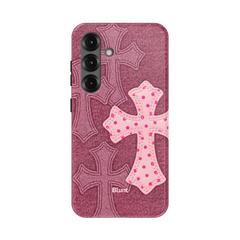 Pink Dottie Cross Samsung Case