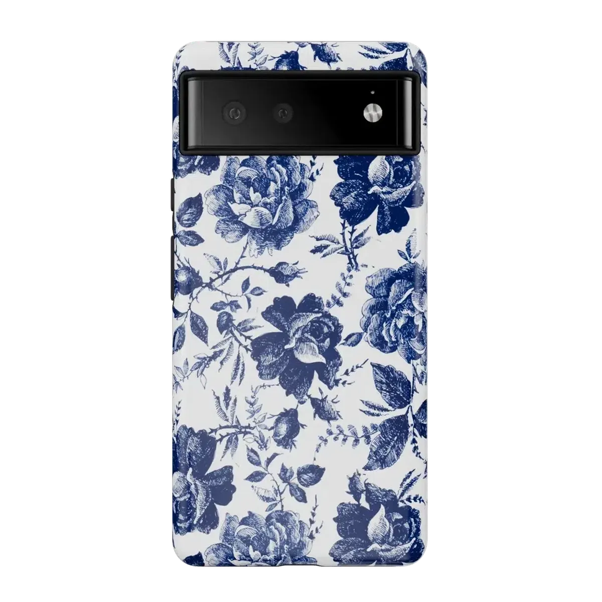 Rose to Fame | Blue & White Rose Floral Google Pixel Case
