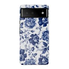 Rose to Fame | Blue & White Rose Floral Google Pixel Case