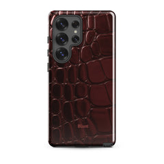 Oxblood Croc Samsung Case