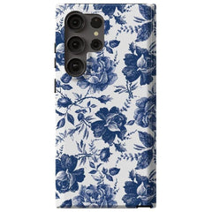 Rose to Fame | Blue & White Rose Floral Samsung Case