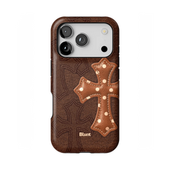 Brown Polka Cross iPhone Case