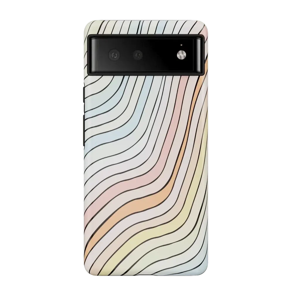 Ride The Wave | Pastel Rainbow Lined Google Pixel Case