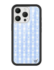 Gingham Hearts | Blue iPhone Case