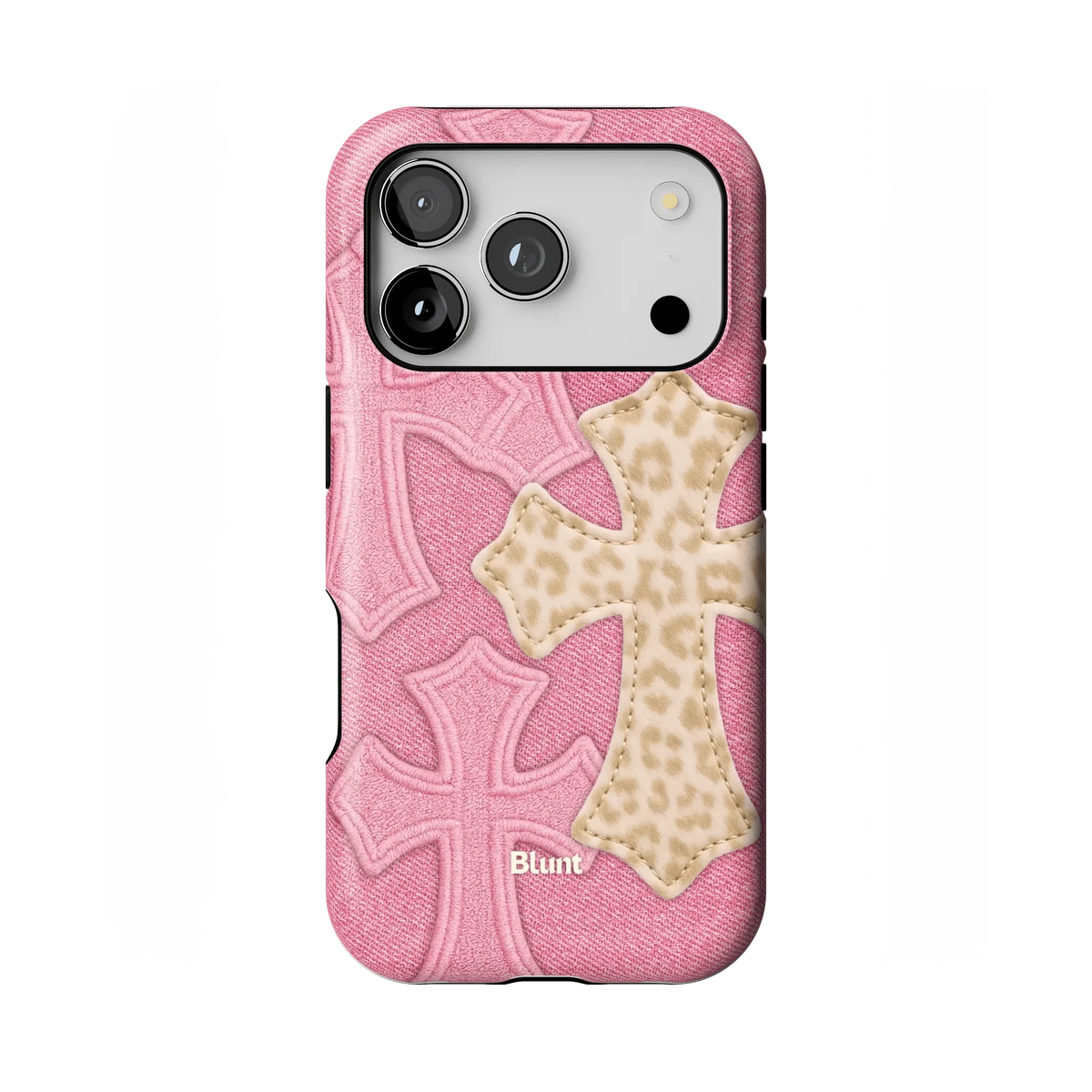 Pink Cheetah Cross iPhone Case