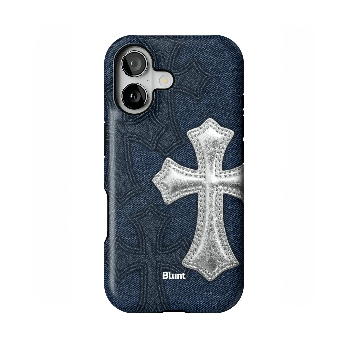 Silver Denim Cross iPhone Case