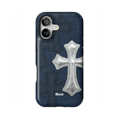 Silver Denim Cross iPhone Case