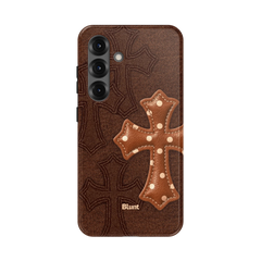 Brown Polka Cross Samsung Case