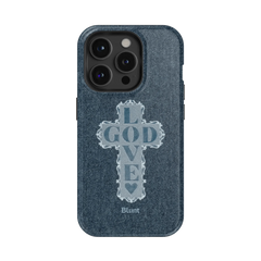 Love God Blue Cross iPhone Case