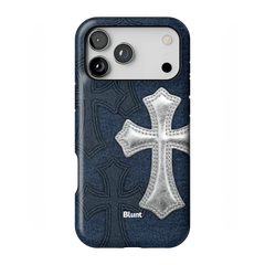 Silver Denim Cross iPhone Case