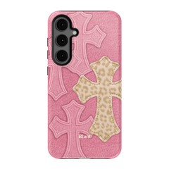 Pink Cheetah Cross Samsung Case