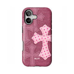 Pink Dottie Cross iPhone Case