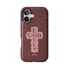 Love God Pink Cross iPhone Case