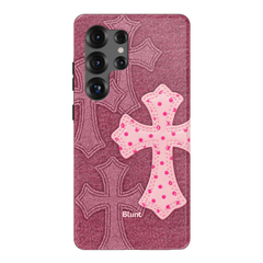 Pink Dottie Cross Samsung Case